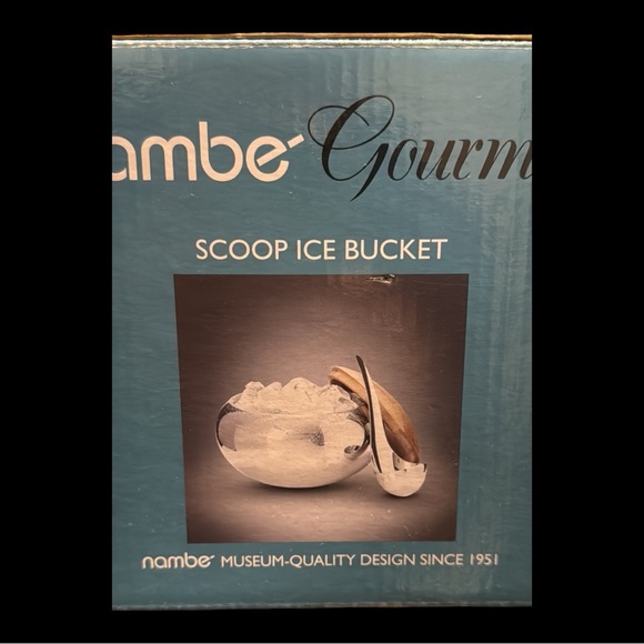 NWT | Scoop Ice Bucket | Nambe Gourmet | Acacia Wood & Stainless Steel - Picture 5 of 12